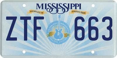 MS license plate ZTF663