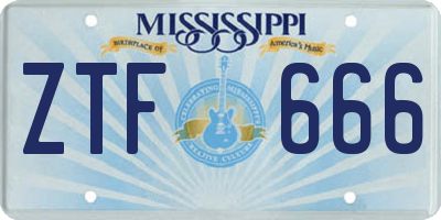 MS license plate ZTF666
