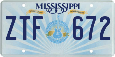 MS license plate ZTF672