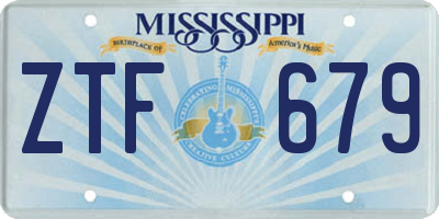MS license plate ZTF679