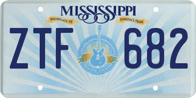 MS license plate ZTF682