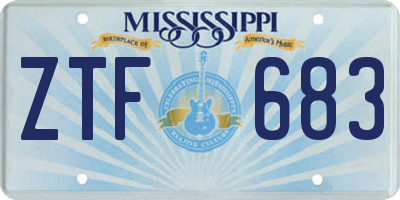 MS license plate ZTF683