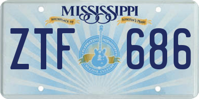MS license plate ZTF686
