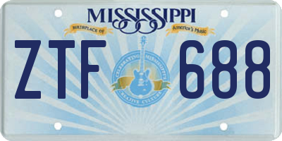 MS license plate ZTF688
