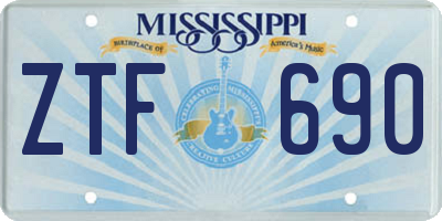 MS license plate ZTF690