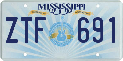 MS license plate ZTF691
