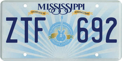 MS license plate ZTF692