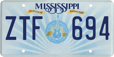 MS license plate ZTF694