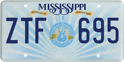 MS license plate ZTF695