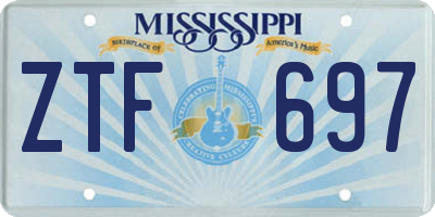 MS license plate ZTF697