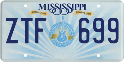 MS license plate ZTF699