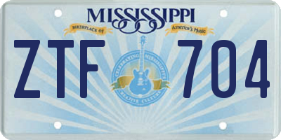 MS license plate ZTF704