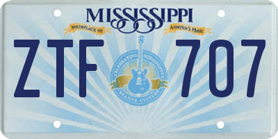 MS license plate ZTF707
