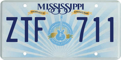 MS license plate ZTF711