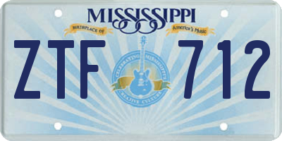 MS license plate ZTF712