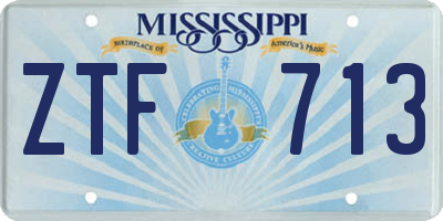 MS license plate ZTF713