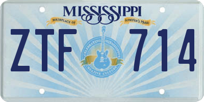 MS license plate ZTF714