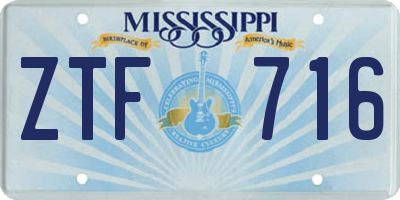 MS license plate ZTF716