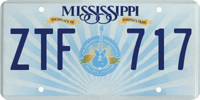 MS license plate ZTF717