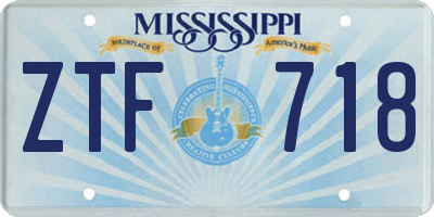 MS license plate ZTF718