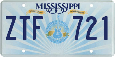 MS license plate ZTF721