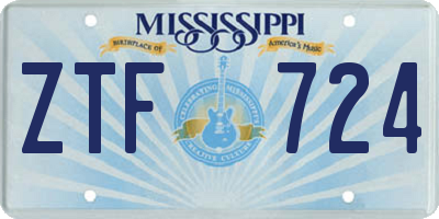 MS license plate ZTF724