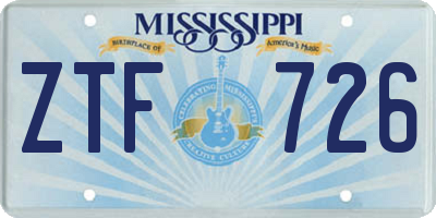 MS license plate ZTF726
