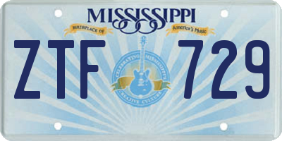MS license plate ZTF729