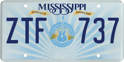 MS license plate ZTF737