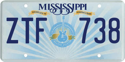 MS license plate ZTF738