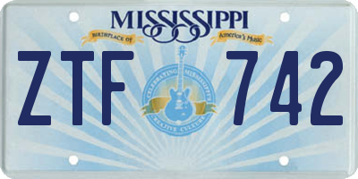 MS license plate ZTF742