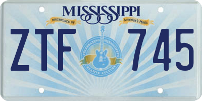MS license plate ZTF745