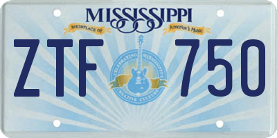 MS license plate ZTF750