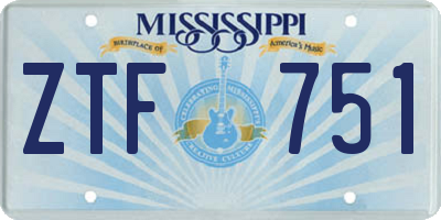 MS license plate ZTF751