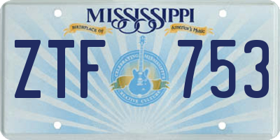 MS license plate ZTF753