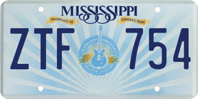 MS license plate ZTF754