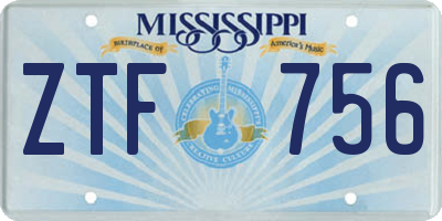 MS license plate ZTF756