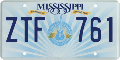 MS license plate ZTF761