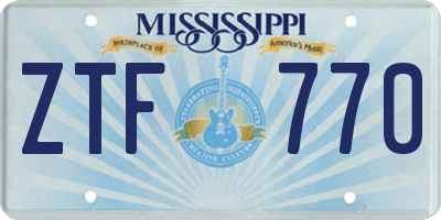 MS license plate ZTF770