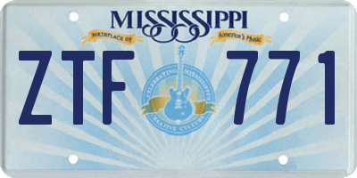 MS license plate ZTF771