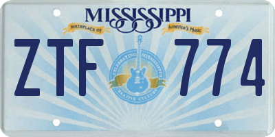 MS license plate ZTF774