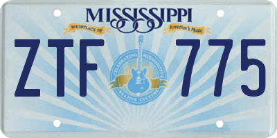 MS license plate ZTF775
