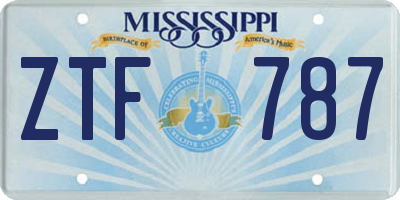 MS license plate ZTF787