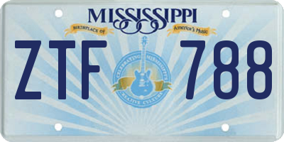 MS license plate ZTF788