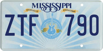 MS license plate ZTF790