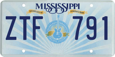 MS license plate ZTF791