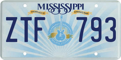 MS license plate ZTF793
