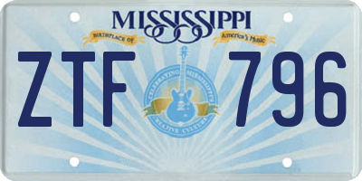 MS license plate ZTF796