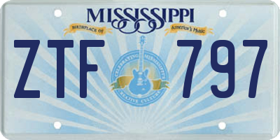 MS license plate ZTF797