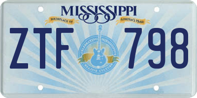 MS license plate ZTF798